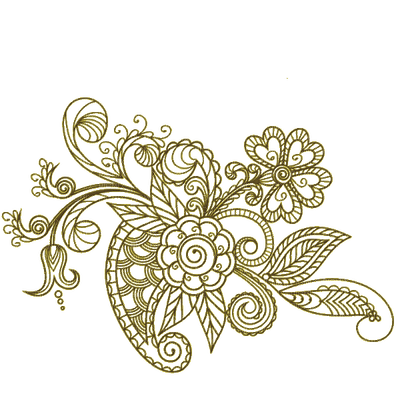 minou-vintage-flower-brown-gold - png grátis