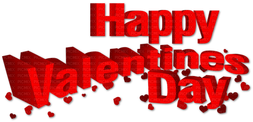 Happy Valentine's Day.Text.Hearts.Red - nemokama png