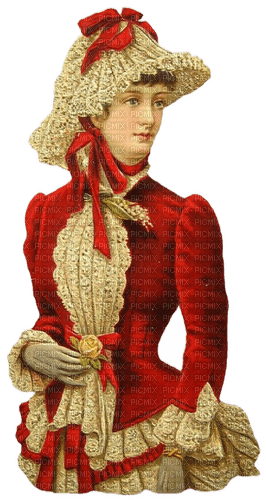 Vintage.Lady.Dame.Red.Victoriabea - Free PNG