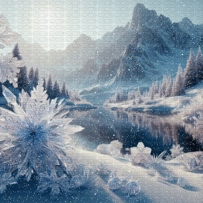 Winter Landscape - GIF animasi gratis