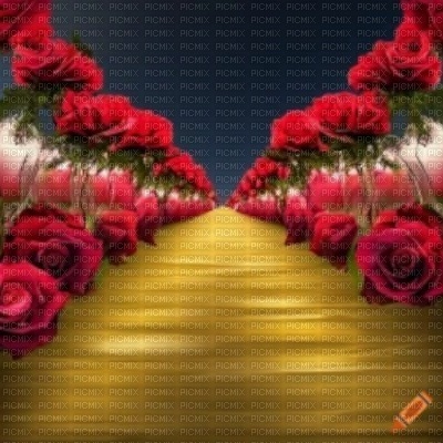 Red Roses, Gold Path - bezmaksas png