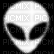Flashing Alien Head - GIF animate gratis