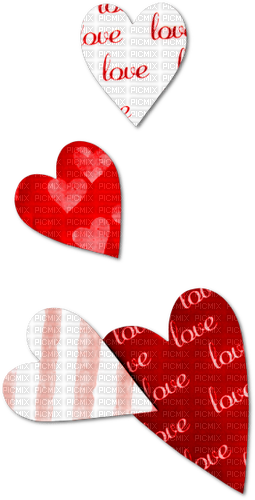 Hearts.Love.Text.White.Red - бесплатно png
