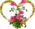 coração com flores - GIF animado gratis
