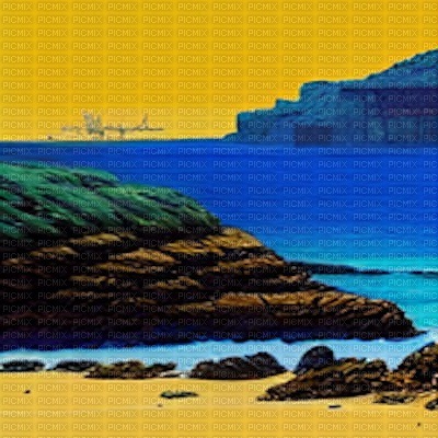 Yellow & Blue Beach - 無料png