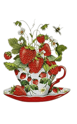 Erdbeeren, Tasse - ingyenes png