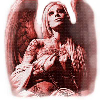 Y.A.M._Gothic fantasy angel red - gratis png