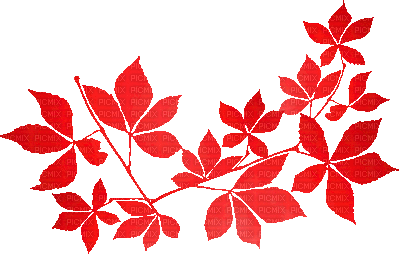 soave deco animated autumn branch liaves red - Gratis animeret GIF