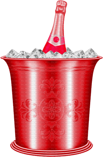 Bucket.Ice.Champagne.Bottle.Red - PNG gratuit