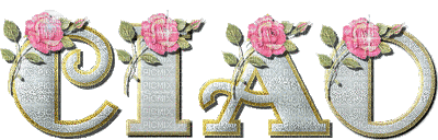 CIAO - déco roses rose - GIF animate gratis