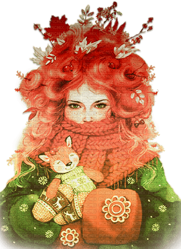 soave woman fashion  autumn winter leaves toy - безплатен png