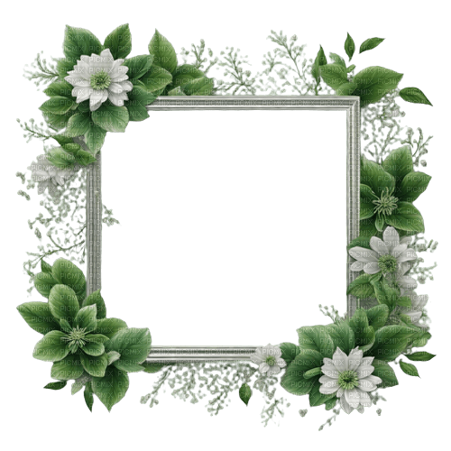 winter frame flowers - zdarma png