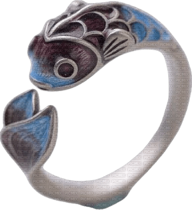 metal fish ring!!!!! he is blue - png grátis