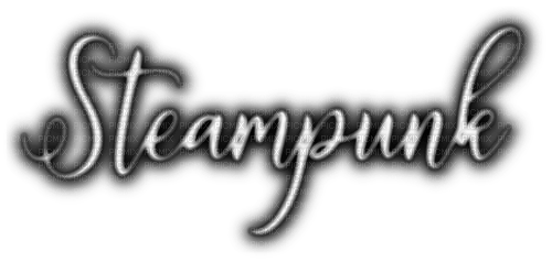 Steampunk.Text.Neon.White.Black - By KittyKatLuv65 - 免费PNG