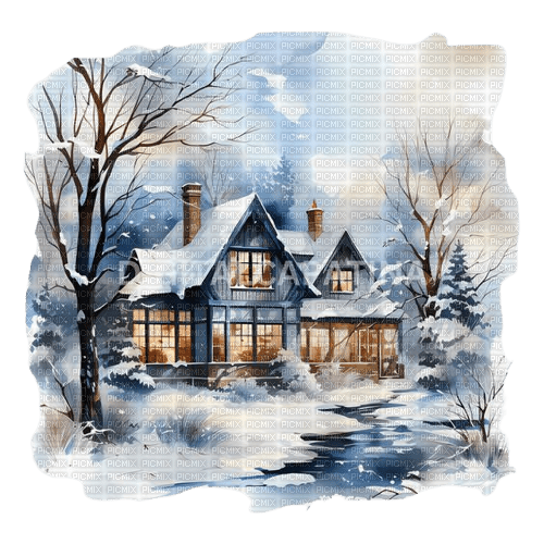loly33 maison hiver - gratis png