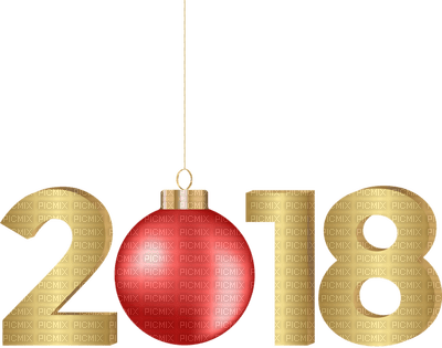 Kaz_Creations 2018 New Year Deco - png gratis