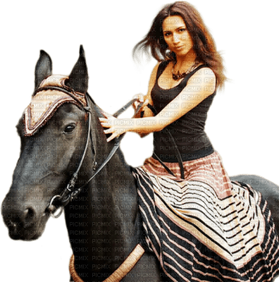 woman with horse bp - png grátis