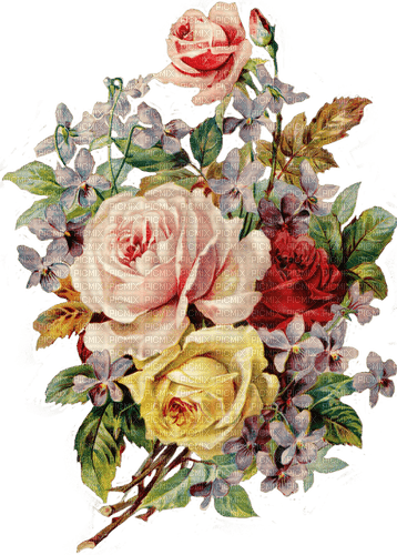 vintage flowers bouquet - PNG gratuit