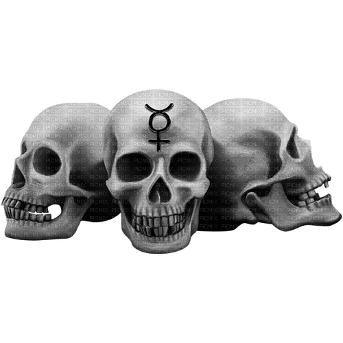 Gothic.Skulls.Black.White - Free PNG