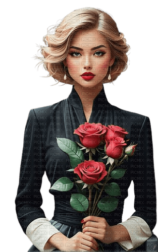 Woman Red Rose - Bogusia - png gratis