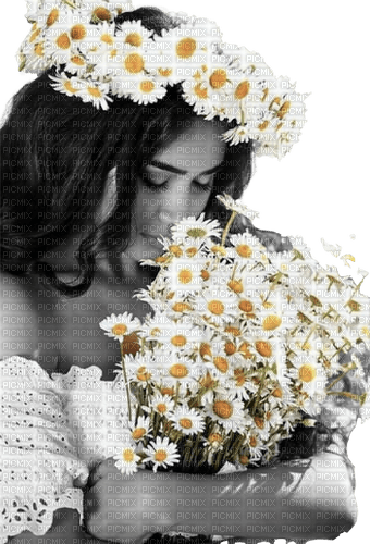 dolceluna woman summer daisy flower - png gratis