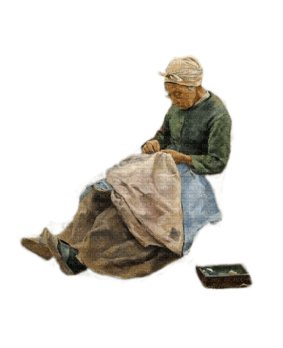 Alte Frau, Handarbeiten - darmowe png