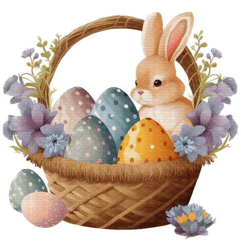 Easter.Pâques.Bunny.Lapin.Eggs.Victoriabea - 免费PNG