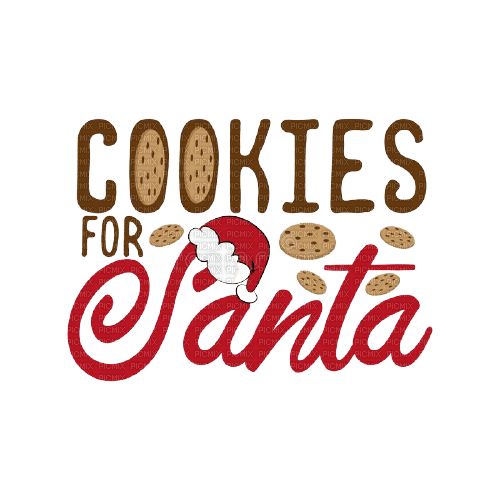 Christmas Text Cookies Santa Claus - Bogusia - фрее пнг