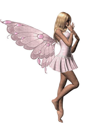 pink fairy standing - png gratuito