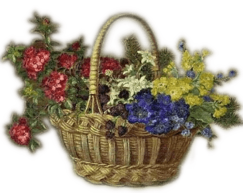 Rena Blumenkorb vintage Flowers - gratis png