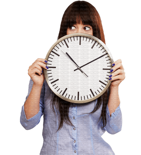 woman and clock sunshine3 - kostenlos png