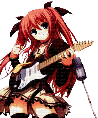 anime-guitare - Бесплатный анимированный гифка