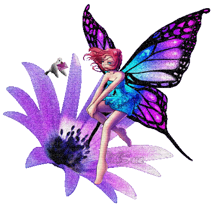 Flower Fairybutterfly - Бесплатни анимирани ГИФ