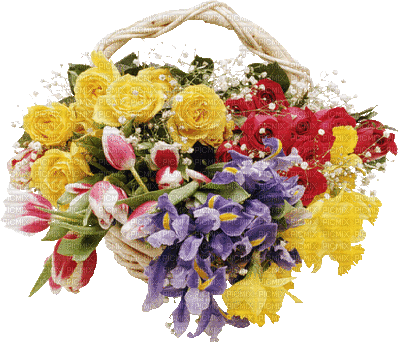 patymirabelle bouquet de fleurs - GIF เคลื่อนไหวฟรี