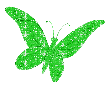 green butterfly animated - GIF animé gratuit