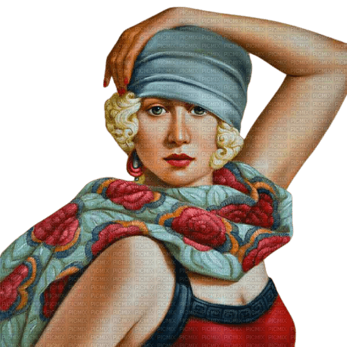 kikkapink art deco woman vintage fashion - png gratis