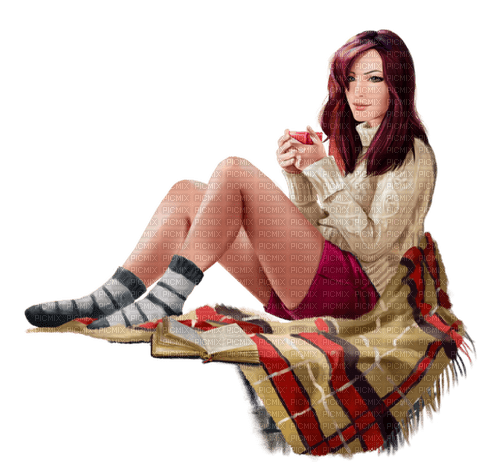 loly33 femme hiver - 免费PNG