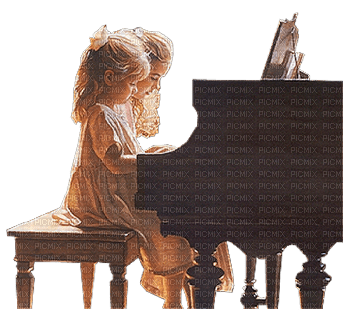 Kaz_Creations Child Girl Friends Piano - PNG gratuit