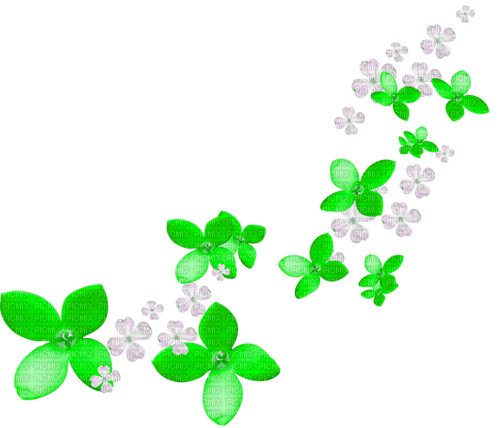 Flowers.White.Green - PNG gratuit