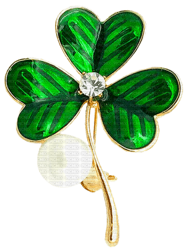 Clover.Charm.Jewel.Pearl.Green.Gold.White - gratis png