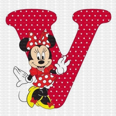 image encre lettre V Minnie Disney edited by me - gratis png