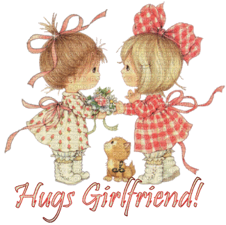 friend and hug - Gratis animeret GIF