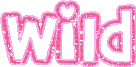 pink wild glitter text heart - Free animated GIF