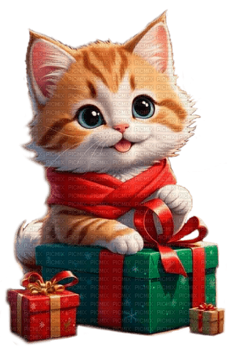 christmas cat by nataliplus - PNG gratuit