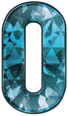 Kaz_Creations Numbers Number 0 Crystal Blue - безплатен png