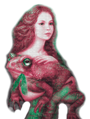 Y.A.M._Fantasy woman girl toad frog - PNG gratuit