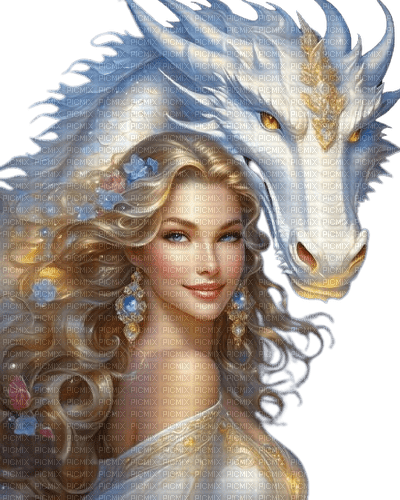 frau, woman, femme, dragon, fantasy - zdarma png