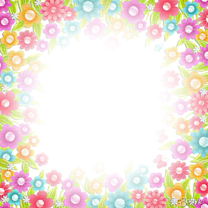 soave frame flowers spring summer scrap  circle - png ฟรี