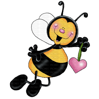Kaz_Creations Cute Cartoon Love Bees Bee Wasp - ilmainen png