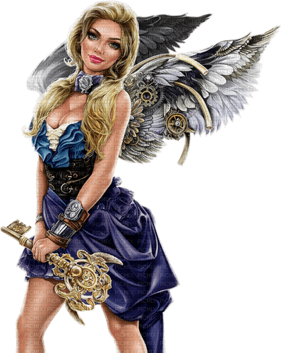 Woman. Angel. Fantasy. Steampunk. Leila - ücretsiz png